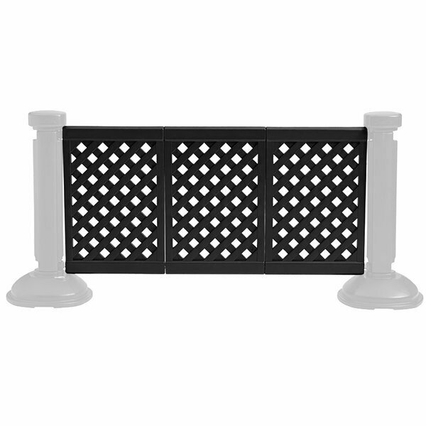 Grosfillex US963117 3 Panel Resin Patio Fence - Black 383US963117